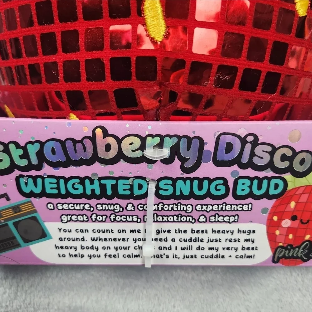 Strawberry Disco Weighted Snug Bud Plush Support Pillow Tiktok Viral HTF